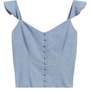 Chambray cropped tank